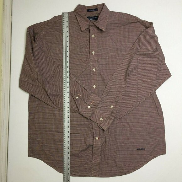 Daniel Cremieux Mens Button Up Long Sleeved Striped Shirt Orange Blue Size XL - Picture 9 of 13